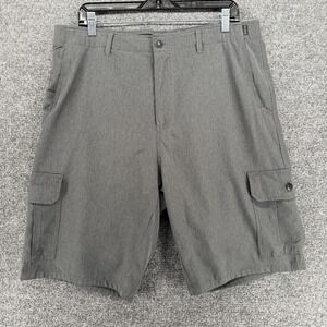 Veece Shorts Mens 36 Gray Cargo‎ Flat Front Casual Elastic Waist Performance